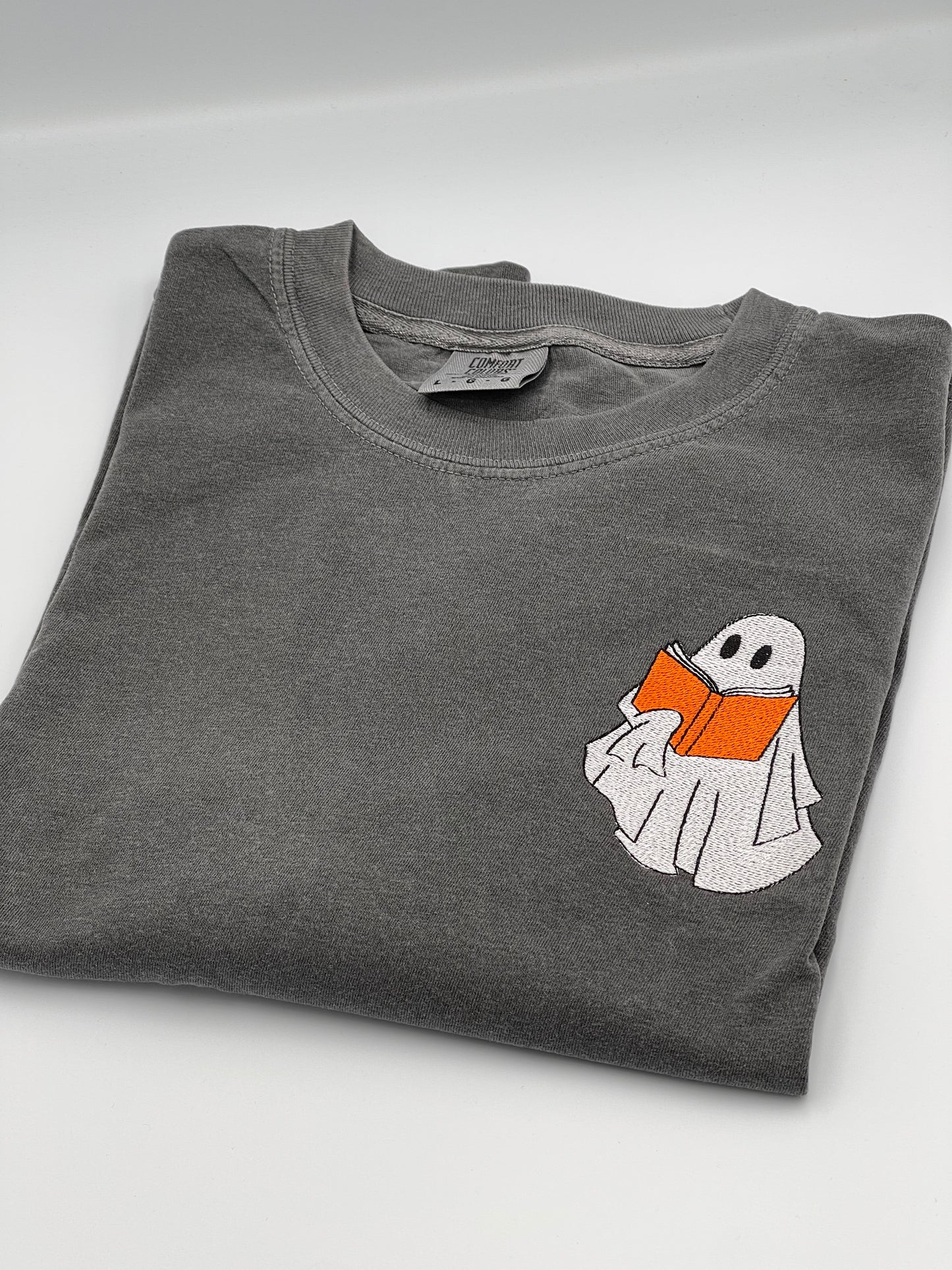 Embroidery Ghost Reading Shirt
