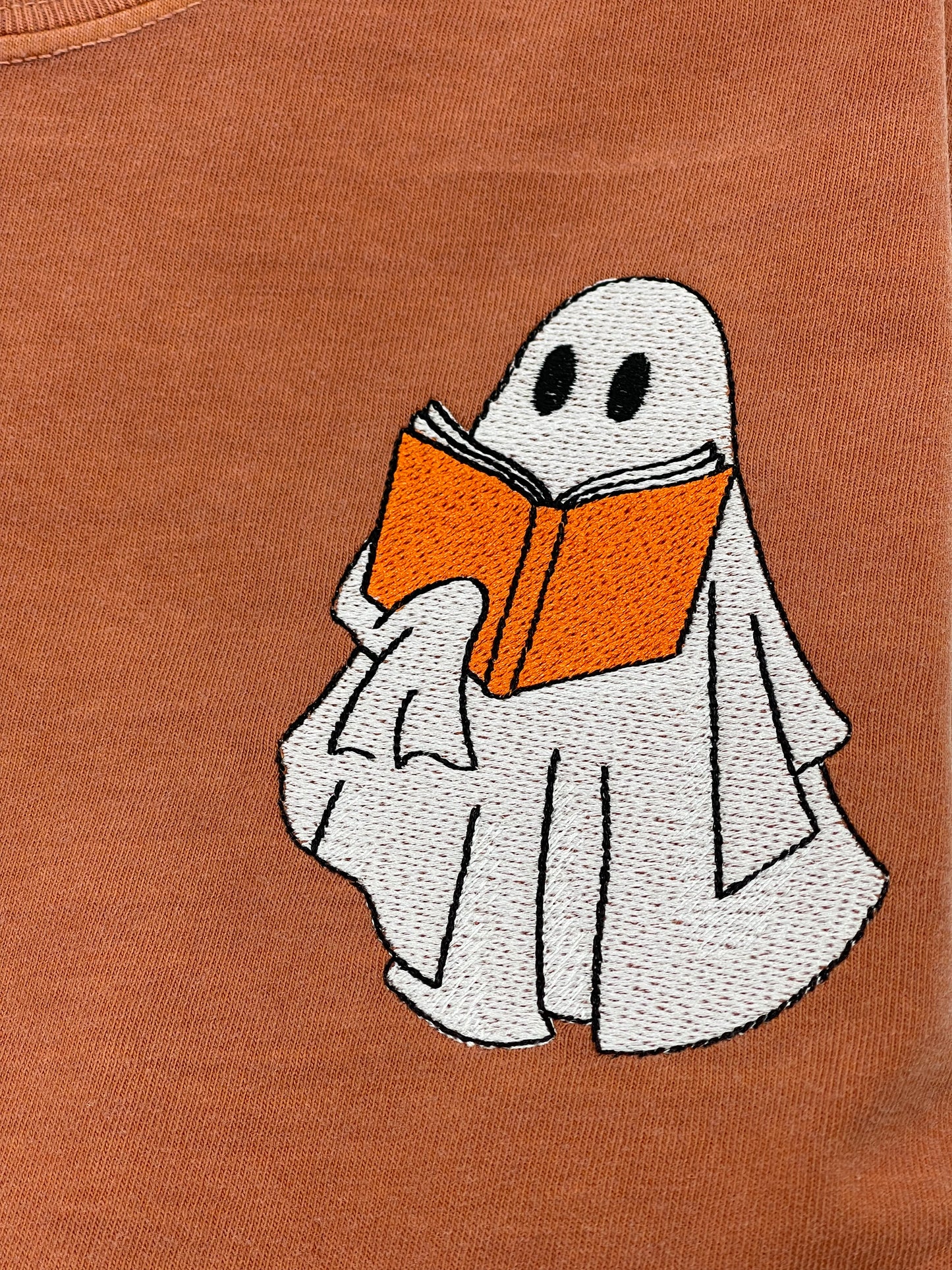 Embroidery Ghost Reading Shirt