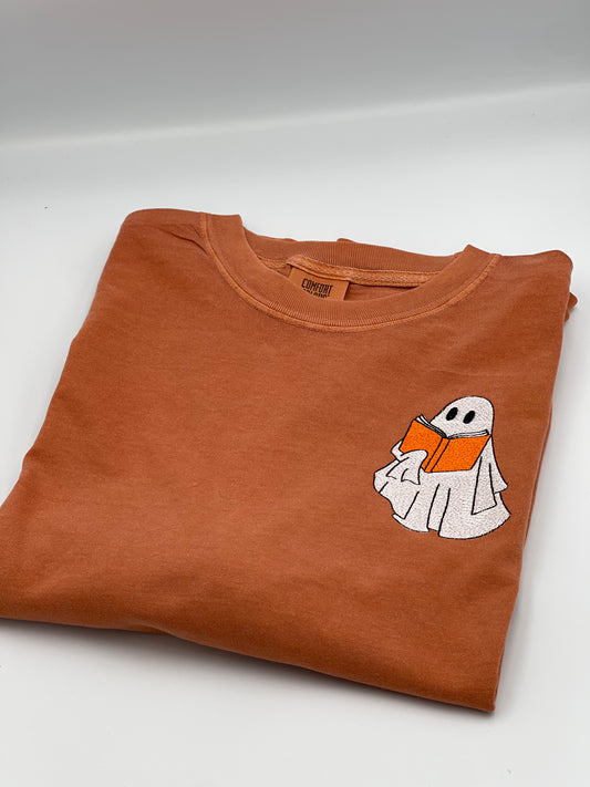 Embroidery Ghost  Reading Shirt